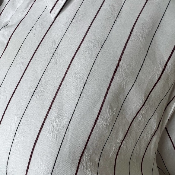 Pendleton Button Down Shirt Top 10 Petite White Striped Long Sleeve Patterned - Picture 3 of 5